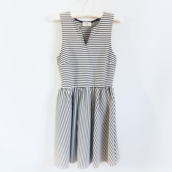 Everly Dresses & Skirts - Everly Black & White Striped Skater Dress